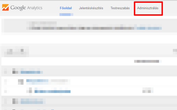 Google Analytics kezdőoldal