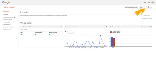 search console beállítás 1