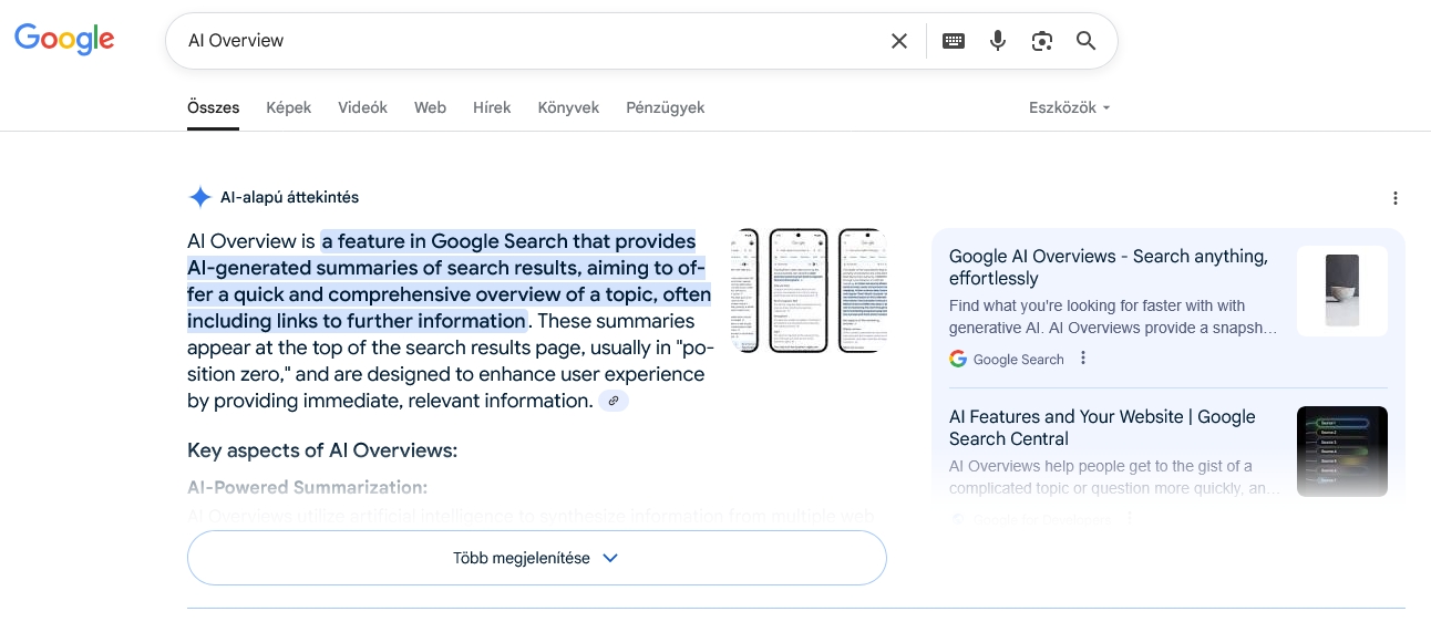 Google rangsor